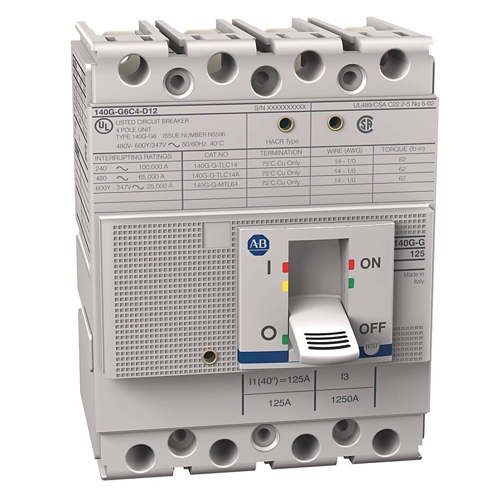 Allen-Bradley 140G 125A Frame Molded Case Ckt-Bkr