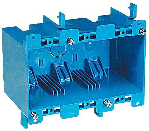 55 Cu Inch, Thomas & Betts Corporation B355R Blue™ Outlet Box, 3-Gang