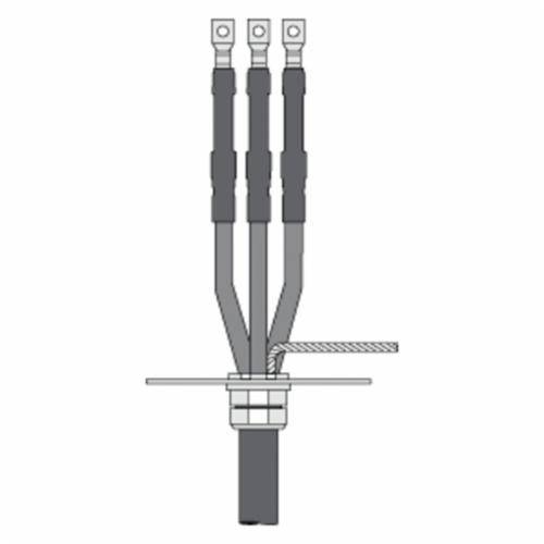 3M™ 7621-T-95-3-RJS QT-III 7600-T-3-RJS Cold Shrink QT-III Termination Kit, 3 Pieces, For Use With Three Core Tape Shield, UniShield® and Wire Shield Power Cable, Silicone Rubber, Black
