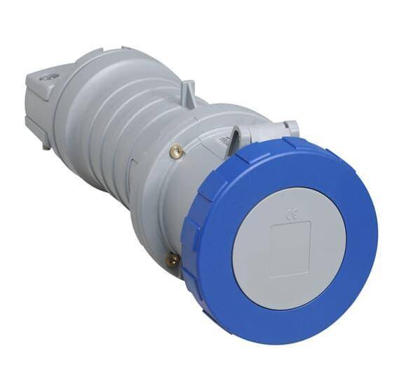 ABB ABB460C9W 3-Phase Pin and Sleeve Connector, 200 to 250 VAC, 60 A, 3 Poles, 4 Wires, Blue