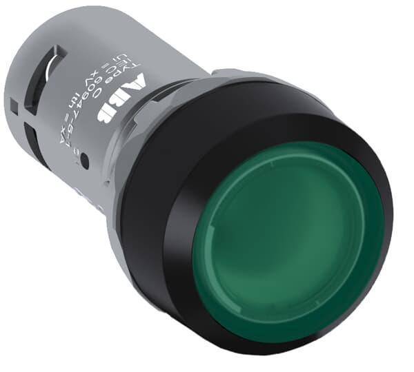 ABB CP1-11G-10 Compact Illuminated Pushbutton, 22 mm, 1NO Contact, Green