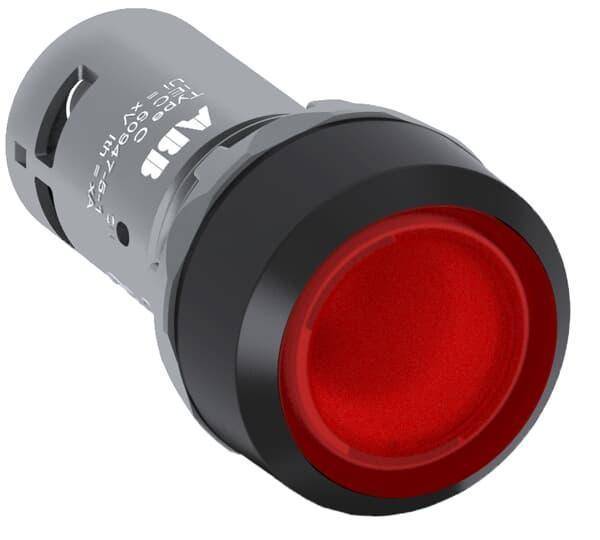 ABB CP111R-10 Compact Illuminated Pushbutton, 1NO Contact, Black/Red