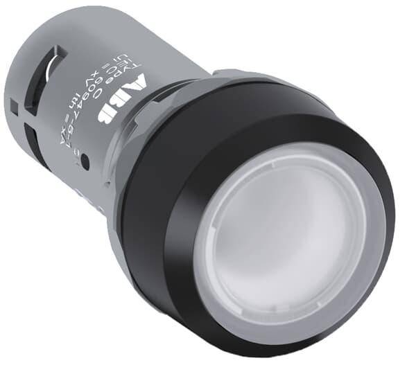 ABB CP1-12C-10 Compact Pushbuttons, 0.03 m H x 0.03 m W x 0.06 m L, 1NO Contact, Pushbutton Operator, Clear/Black
