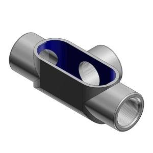 T&B® BlueKote® T17 Type T Conduit Body, 1/2 in Hub, Form 7 Form, 6 cu-in Capacity, Iron, Epoxy Powder Coated/Zinc Plated