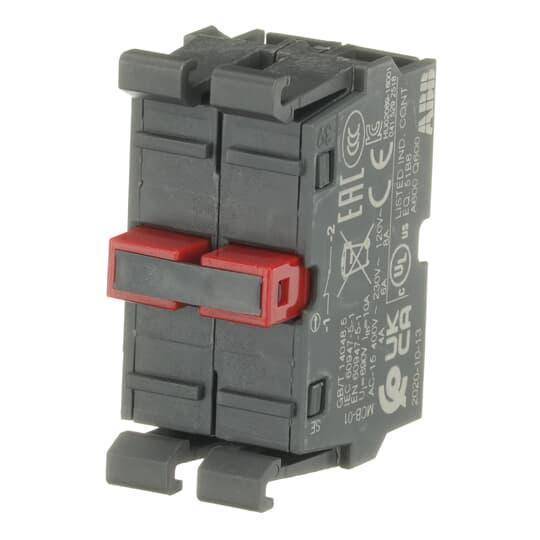 ABB MCB-02 Modular Non-illuminated Contact Block, 22 mm, 2NC Contact, 6 A at 230 VAC, 5 A at 24 VDC, 1.1 A at 125 VDC Contact