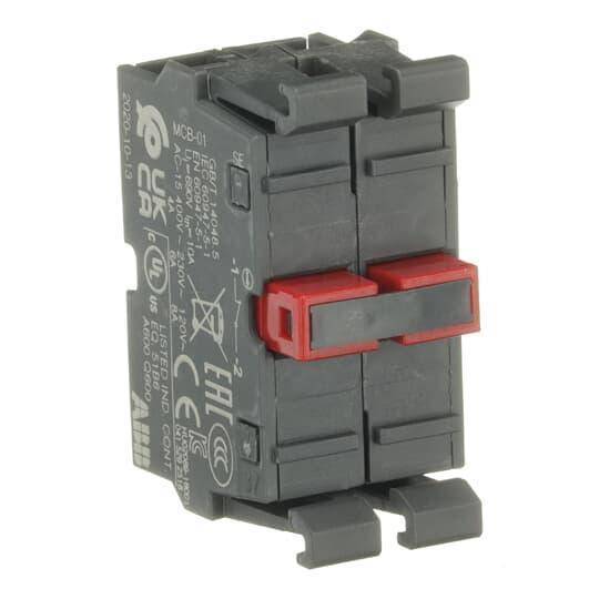 ABB MCB-02 Modular Non-illuminated Contact Block, 22 mm, 2NC Contact, 6 A at 230 VAC, 5 A at 24 VDC, 1.1 A at 125 VDC Contact