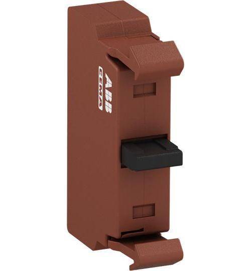 ABB P9B-10FN-AA P9B Contact Block, 22 mm, 1NO Contact, Momentary Action, Brown