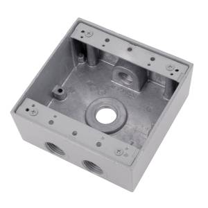 31.8 Cu Inch 4-Hub, Thomas & Betts Corporation 2IH4-2 Weatherproof Device Box, 2-Gang