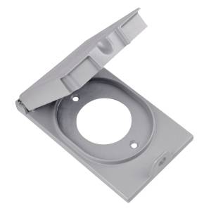 1-Gang, 4-9/16" x 2-13/16", Thomas & Betts Corporation CCSV-TL Weatherproof Receptacle Cover,, Silver