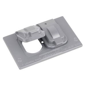 1-Gang, 4-9/16" x 2-27/32", Thomas & Betts Corporation DCCD D-PAK® Weatherproof Device Box Cover,, Silver