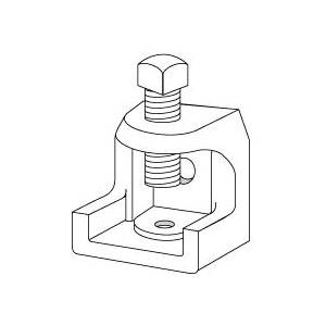 Steel City® 507 Beam Clamp, 1/2-13 Rod, 1-3/8 in THK Flange, 1700 lb Load, Malleable Iron, Electroplated