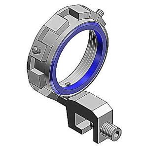 T&B® 3875 Insulated Threaded Grounding Bushing With Aluminum Lug, 2 in Trade, 14 AWG Wire Min, 4 AWG Wire Max, 3.031 in Dia, Malleable Iron