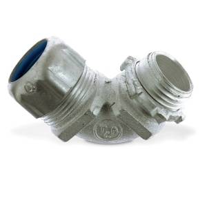 T&B® 5255AL Non-Insulated Conduit Connector, 1-1/4 in Trade, 90 deg, Aluminum, Clear Chromate Coated/Zinc Plated