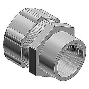 T&B® 5274 Straight Female Hub Adapter, 1 in Trade, Steel, Chromate Coated/Electro-Zinc Plated