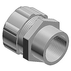 T&B® 5275 Straight Female Hub Adapter, 1-1/4 in Trade, Steel, Chromate Coated/Electro-Zinc Plated
