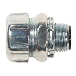 T&B® 5334-HT High Temperature Insulated Straight Conduit Connector, 1 in Trade, Steel, Clear Chromate Coated/Zinc Plated