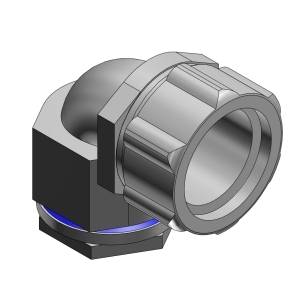 T&B® 5373 Insulated Conduit Connector, 3/4 in Trade, 90 deg, Malleable Iron, Electro-Zinc Plated