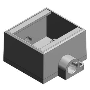 T&B® FDC222-TB Type FDC Deep Style Feed-Through Cast Device Box, Iron, 2 Gangs, 2 Outlets, 4-5/8 in W x 2-13/16 in D x 4-9/32 in H
