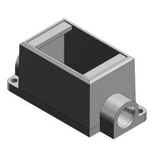 T&B® FDC2-TB Type FDC Deep Style Feed-Through Cast Device Box, Iron, 1 Gangs, 2 Outlets, 1 Knockouts, 2-3/4 in W x 2-13/16 in D x 4-9/32 in H