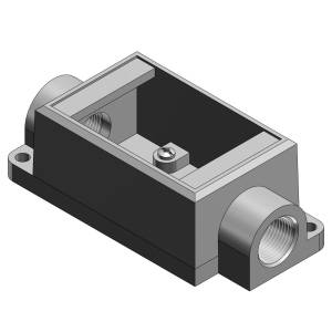 T&B® FSC2-TB Type FSC Feed-Through Shallow Style Cast Device Box, Iron Alloy, 1 Gangs