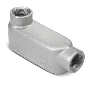 T&B® LB100M 35 Series Type LB Conduit Body, 1 in Hub, 12.5 cu-in Capacity, Malleable Iron, Aluminum Acrylic Coated/Zinc Plated