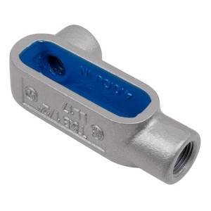 T&B® BlueKote® LL57 Type LL Conduit Body With Cover, 1-1/2 in Hub, Form 7 Form, 26.4 cu-in Capacity, Iron, Epoxy Powder Coated/Zinc Plated