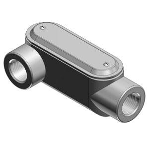 T&B® LR47CG-TB Pre-Assembled Conduit Body, 1-1/4 in Hub, Form 7 Form, Iron, Epoxy Powder Coated/Zinc Plated