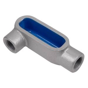 T&B® LR75M 35 Series Type LR Conduit Body, 3/4 in Hub, Form 5 Form, 7.5 cu-in Capacity, Malleable Iron, Aluminum Acrylic Coated/Zinc Plated