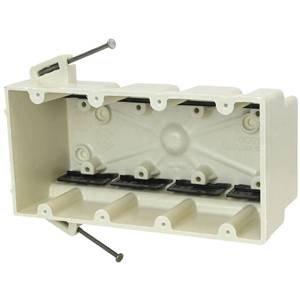 60 Cu Inch, Allied Moulded Products Inc. 4300-NK fiberglassBOX™ Switch Box, 4-Gang