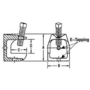 Appleton® BH-502 Beam Clamp, 3/8-16 Rod, 1 in Flange, 750 lb Load, Malleable Iron, Hot Dipped Galvanized