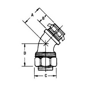 1/2" Emerson Electric Co. ST-4550 Liquidtight Flexible Conduit Connector