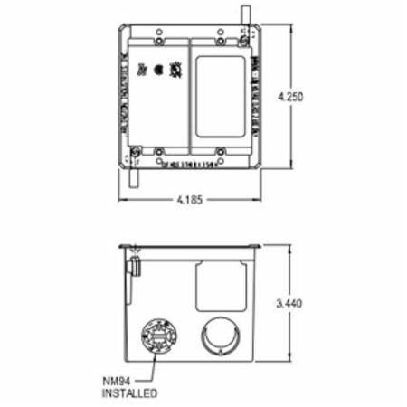 17 Cu Inch, Arlington Industries Inc. LVDR2 Power/Low Voltage Combination Box