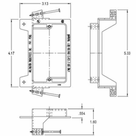 1-Gang,, Arlington Industries Inc. LVN1 Low Voltage Mounting Bracket, Black