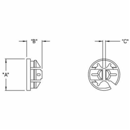 3/4" Arlington Industries Inc. NM95 Black Button™ Non-Metallic Sheathed Cable Connector
