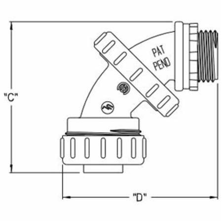 1/2" Arlington Industries Inc. NMLT5090 Zero to 90™ Liquidtight Conduit Connector