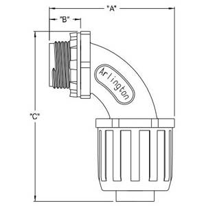 1/2" Arlington Industries Inc. NMLT905 SNAP²IT® Liquidtight Conduit Connector
