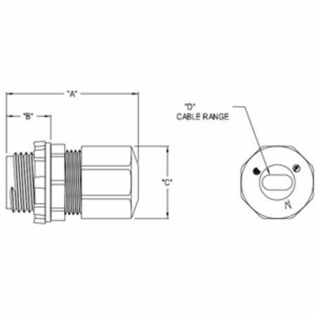1/2" Arlington Industries Inc. NMUF50 Underground Feeder Cable Connector