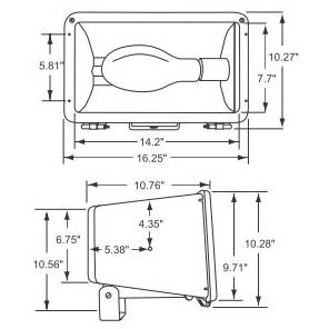 400 W, Atlas Lighting Products FLDX-400MHQPK Floodlight Fixture, High Pressure Sodium