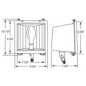 100 W, Atlas Lighting Products FLM-100MHQPK Floodlight Fixture, Low Voltage Pulse Start