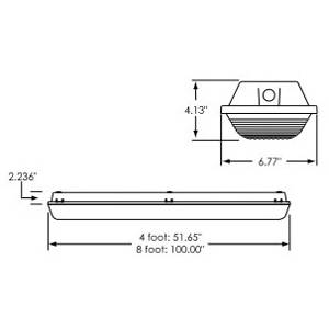 120 to 277 V, 52W, Atlas Lighting Products IFW8254UEP5853C High Bay Light Fixture, 20 Gauge Steel