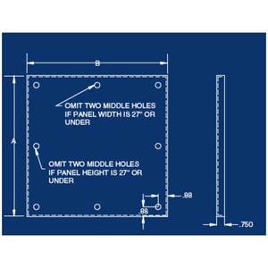 21" x 21", Austin Electrical Enclosures AB-2424TP Enclosure Panel, Painted White
