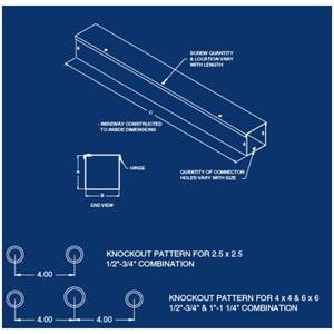 4" x 4" x 120" Austin Electrical Enclosures AB-44120HW Wireway