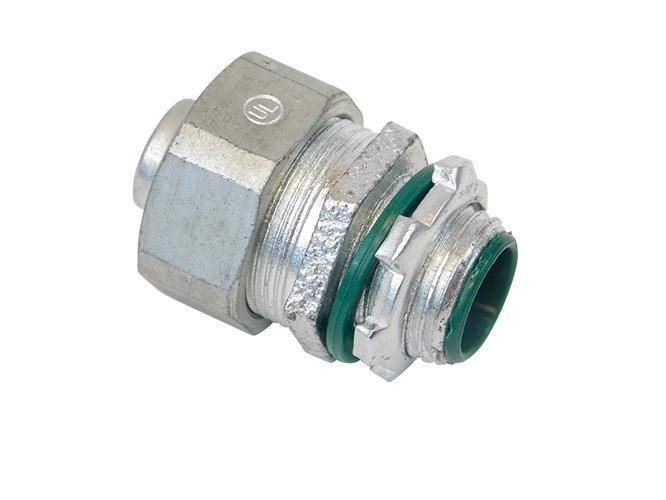Allied Tube & Conduit LT300KON Non-Insulated Standard Straight Liquid Tight Connector, 3 in Trade, Malleable Iron, Zinc Plated