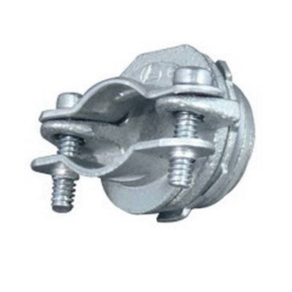RIDGID® 15233 Sheathed Conduit Connector, 3/4 in Trade, 0.44 to 0.74 in Cable Openings, Malleable Iron, Electro-Plated Zinc