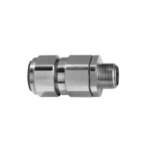 Appleton® 20PX2K0505 Straight Cable Gland Connector, 1/2 in Trade, 0.49 to 0.82 in Cable Openings, Brass, Nickel Plated