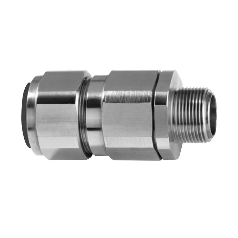 Appleton® 2016PX2K0755 PX2K Straight Cable Gland, 3/4 in NPT Thread, 0.24 to 0.45 in Cable, 0.59 in L Thread, Brass, Nickel Plated