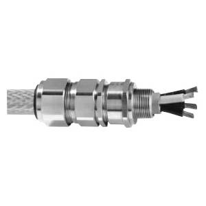 Appleton® 20SE1FX5 E1FX Straight Cable Gland, M20 Thread, 0.37 to 0.63 in Cable, 15 mm L Thread, Brass, Nickel Plated