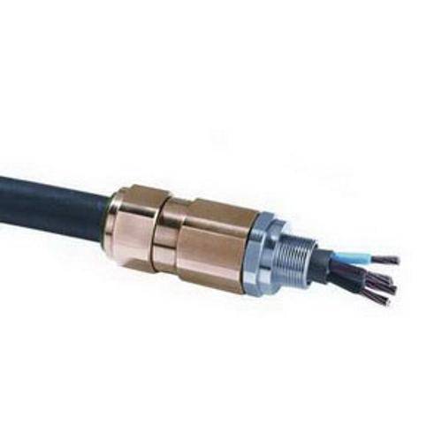 Appleton® 20T35 T3 Straight Cable Gland Connector, M20 Trade, 0.26 to 0.55 in Inner/0.49 to 0.82 in Outer Cable Openings, Brass, Nickel Plated