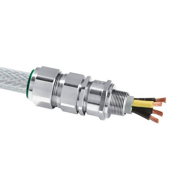 Appleton® 2016E1FX0507 E1FX Straight Cable Gland, 1/2 in NPT Thread, 0.24 to 0.52 in Cable, Brass