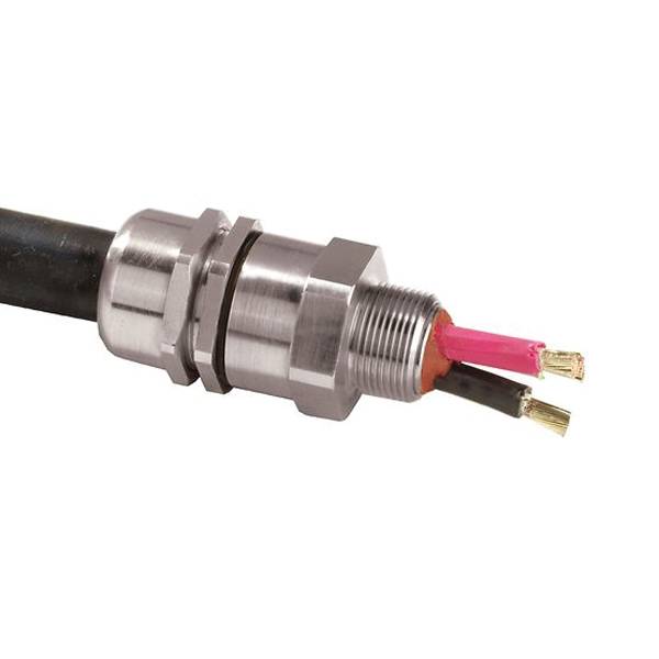 Appleton® 20LPX0755 PXSS2K Straight Cable Gland Connector, 20L Trade, 0.26 to 0.55 in Cable Openings, Brass, Nickel Plated